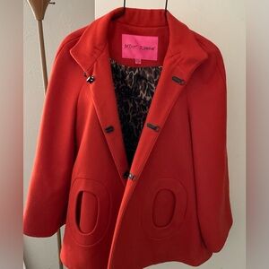 Betsey Johnson Bold Red Cape Coat